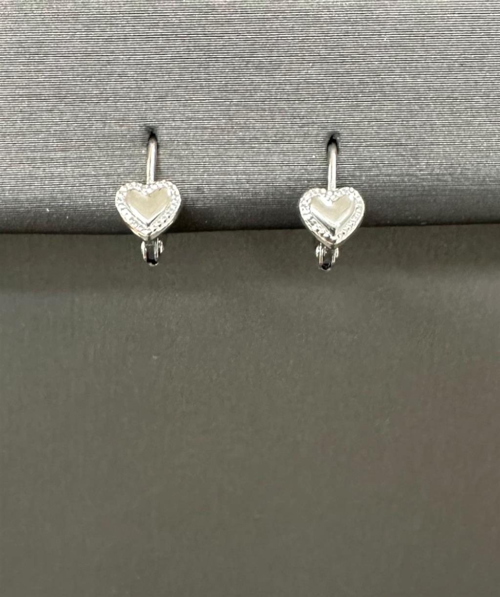 Sterling Silver Heart Leverback Earrings