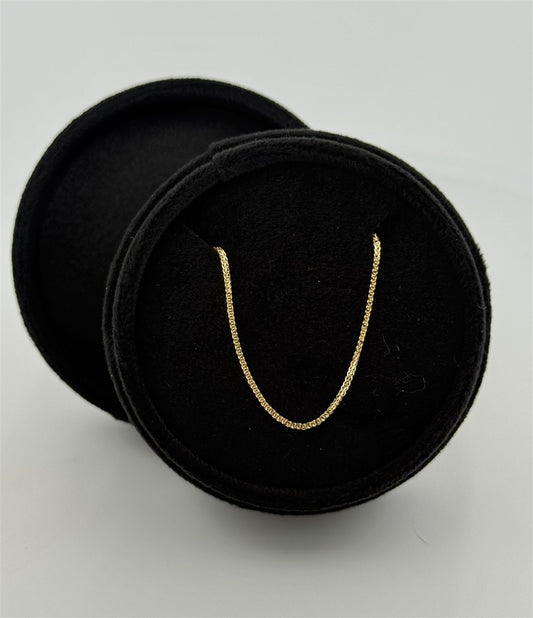 Yellow Gold Adjustable 16-17-18" Wheat Chain