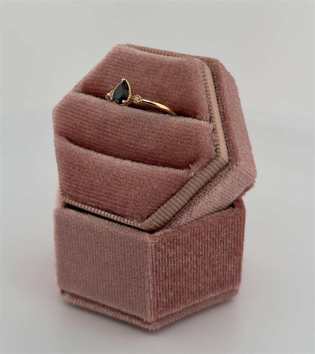Yellow Gold Diamond Accented Pear Ring