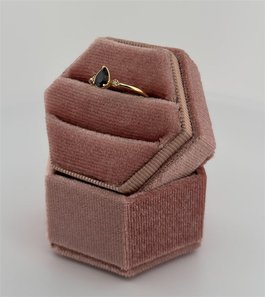 Yellow Gold Diamond Accented Pear Ring