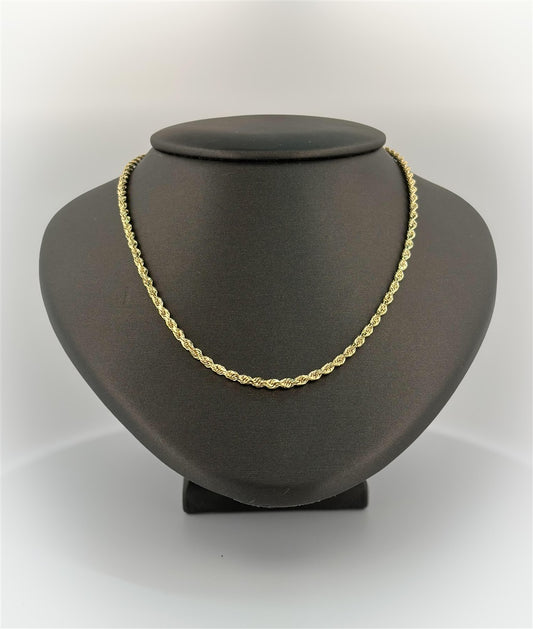 Yellow Gold 18" Rope Chain