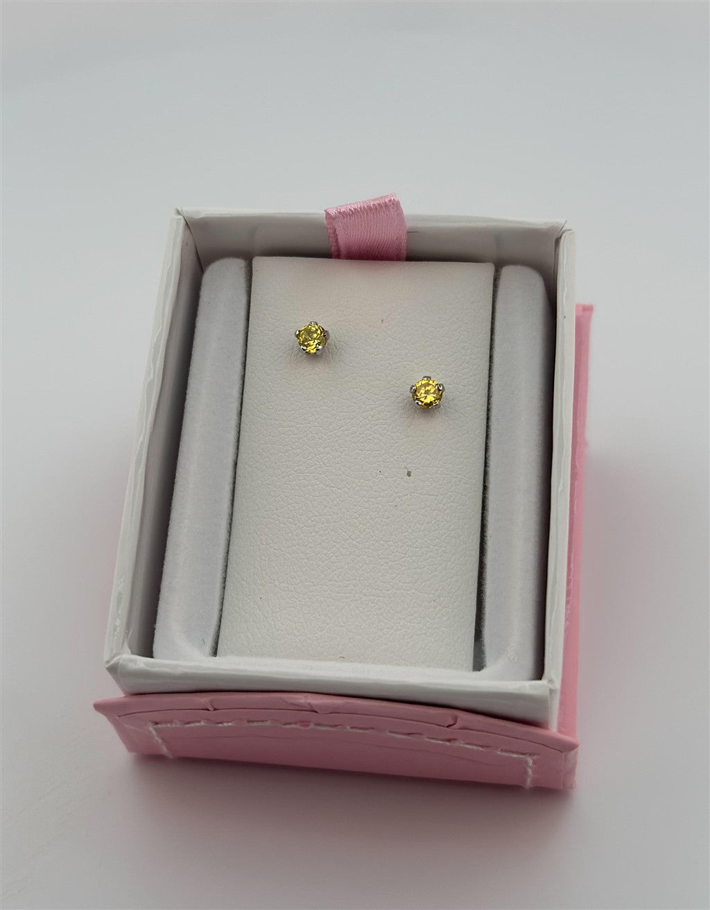 Childrens Sterling Silver November Birthstone Earrings