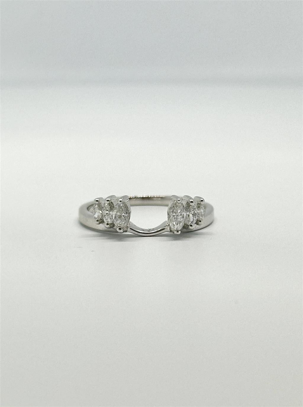 White Gold Marquise Diamond Ring Guard