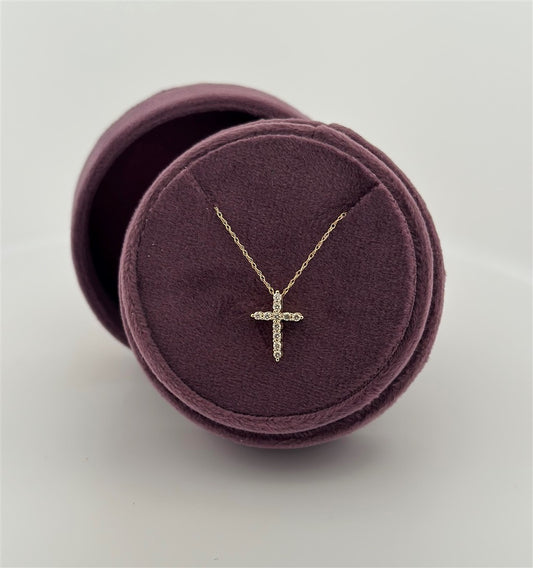Yellow Gold Diamond Cross Necklace