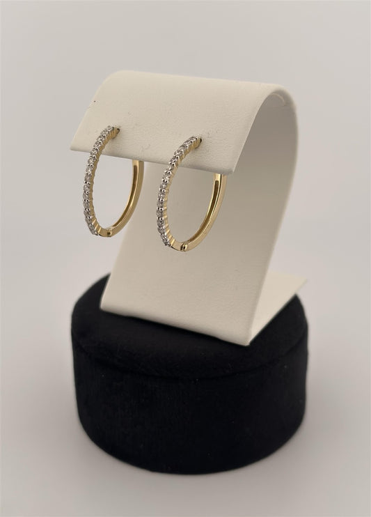 Yellow Gold Diamond Hoop Earrings