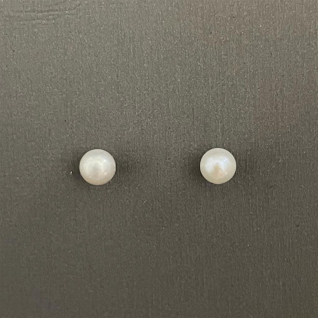 Childrens Sterling Silver Pearl Earrings