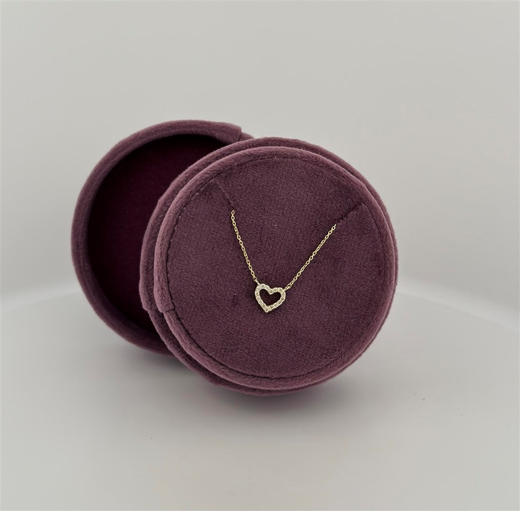Yellow Gold Diamond Heart Necklace