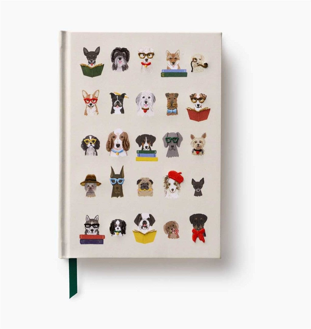Studious Dogs Embroidered Journal