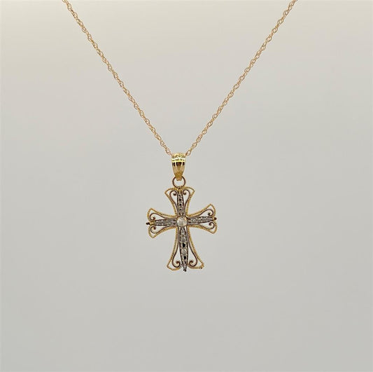 Two-Tone Cross Necklace