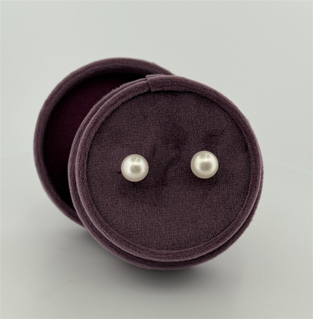 Yellow Gold Pearl Earrings