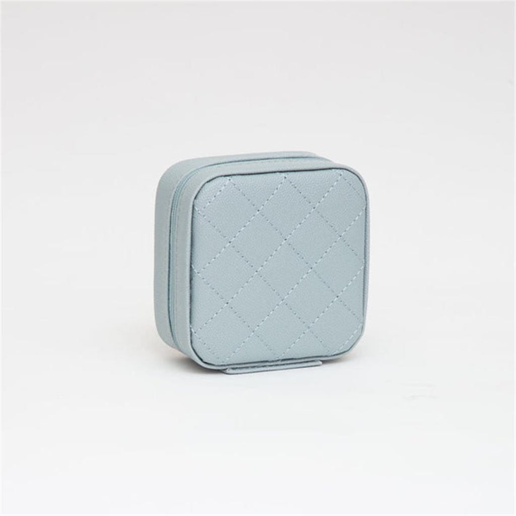 Quilted Light Blue Jewelry Box