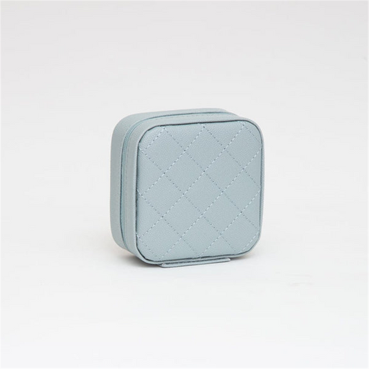 Quilted Light Blue Jewelry Box
