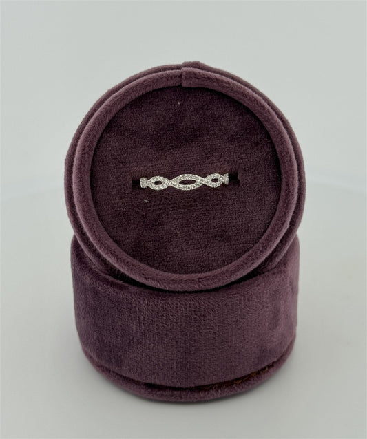 Yellow Gold Diamond Twist Stackable Ring