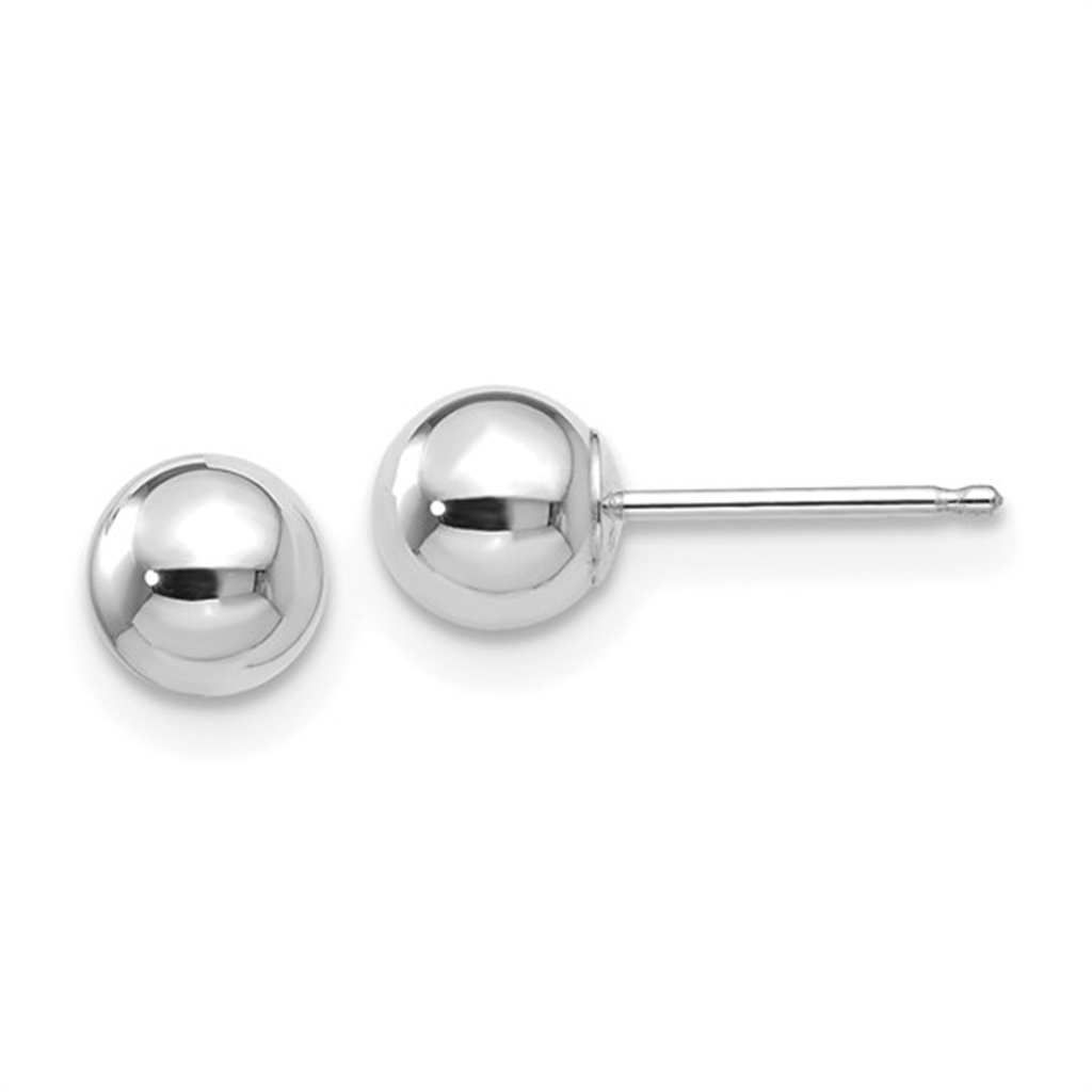 White Gold Ball Post Earrings