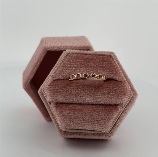 Yellow Gold Ruby Stackable Ring