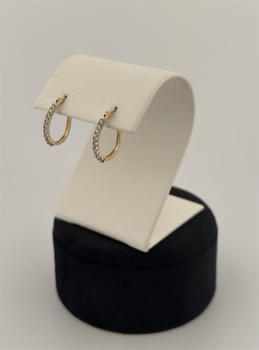 Yellow Gold Diamond Hoop Earrings