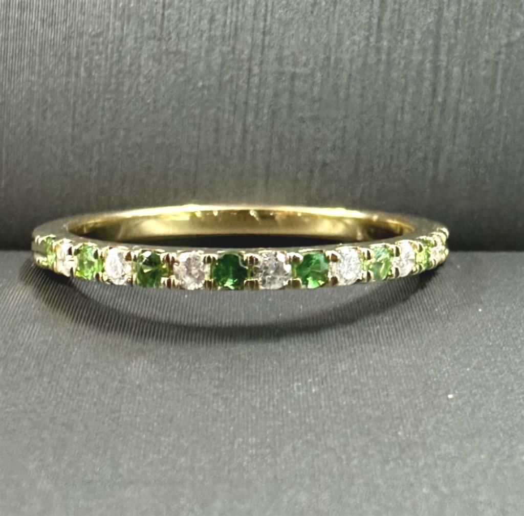 Yellow Gold May Birthstone Stackable Ring