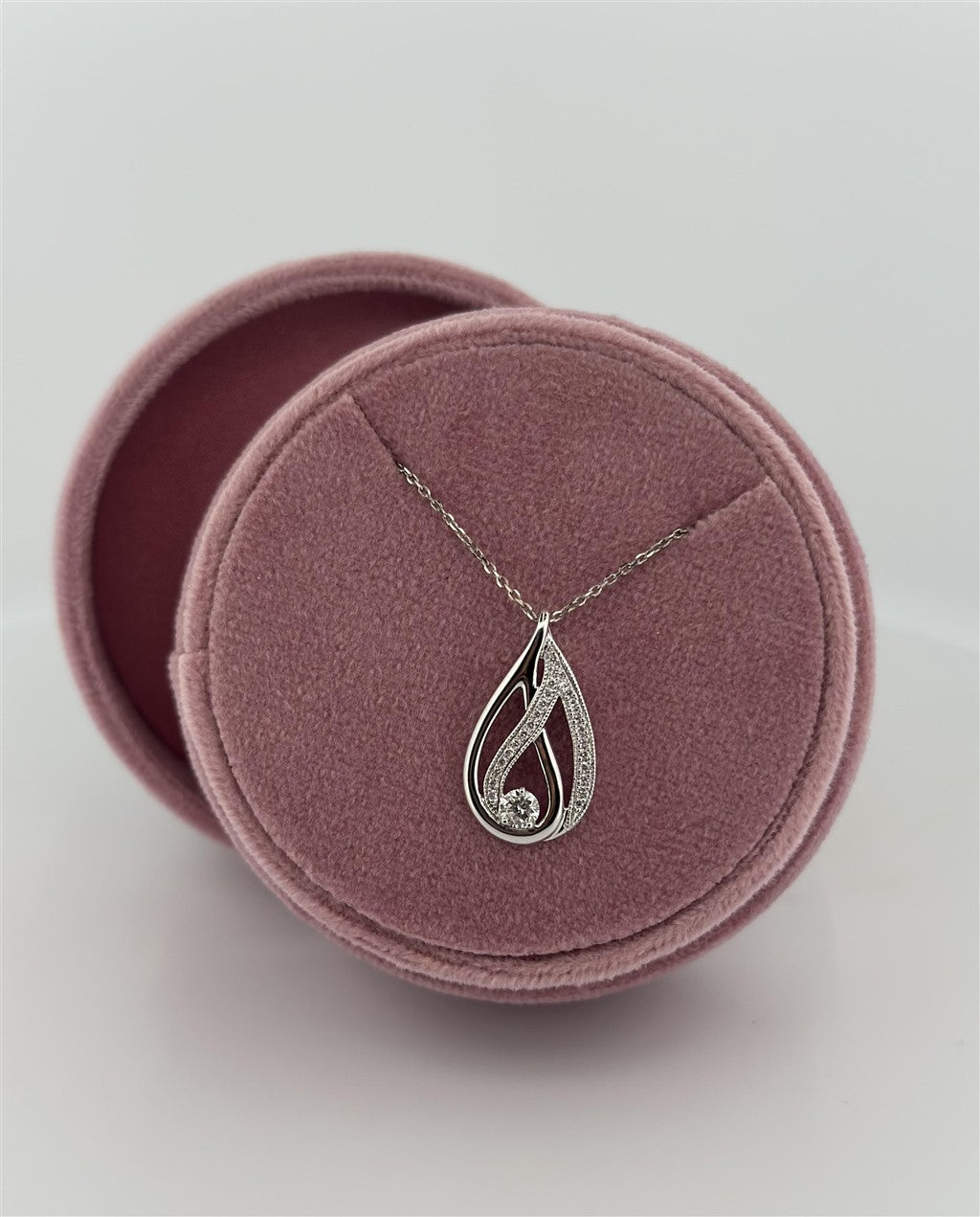 White Gold Diamond Pear Shape Necklace