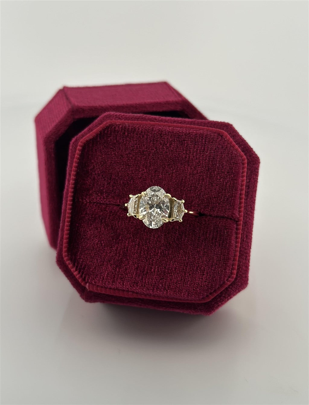 Yellow Gold Three Stone Diamond Engagement Ring