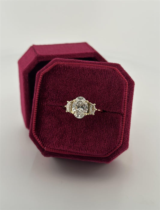 Yellow Gold Three Stone Diamond Engagement Ring