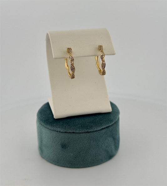Yellow Gold Lab Grown Diamond Hoop Earrings