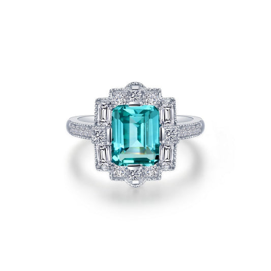 Lafonn Green Sapphire Halo Ring