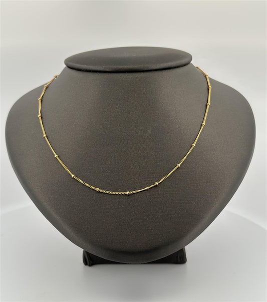 Gold Filled 18" Beaded Curb Chain