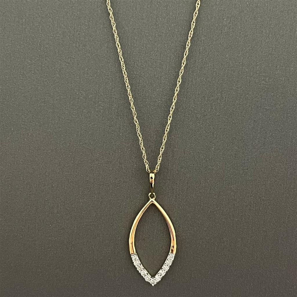 Yellow Gold Diamond Accented Necklace