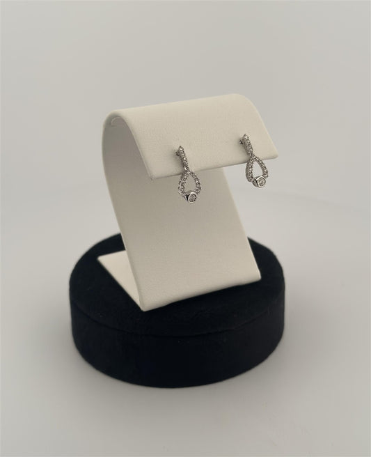 Sterling Silver Diamond Drop Earrings