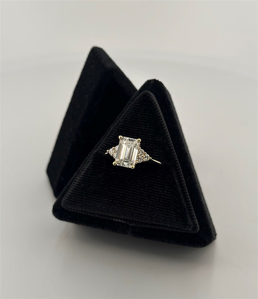 Yellow Gold Lab Diamond Accented Engagement Ring