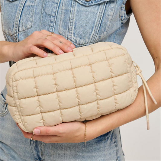 Cream Puffer Cosmetic Bag