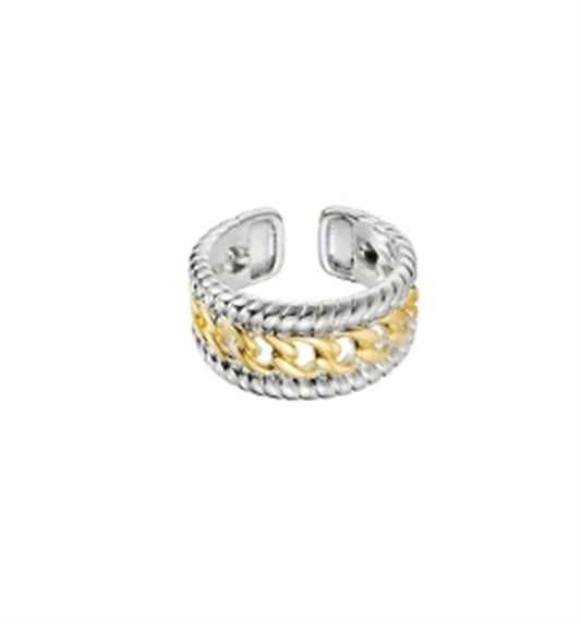 Trendy Two-Tone Ring