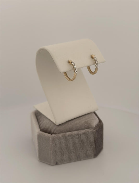 Yellow Gold Diamond Hoop Earrings