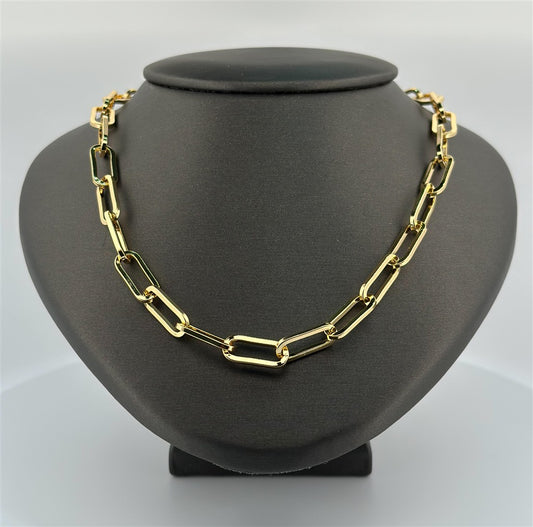 Gold Filled Paper Clip Necklace