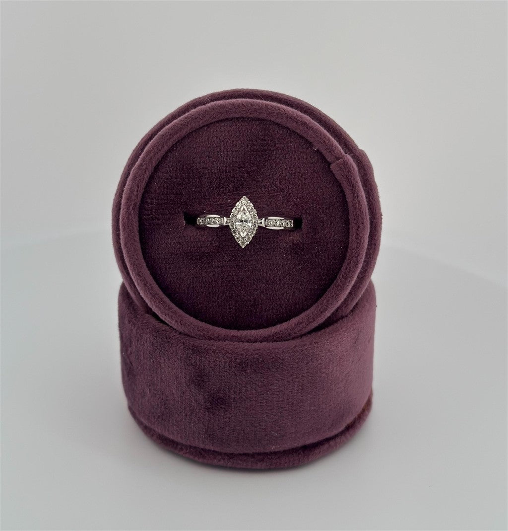 White Gold Marquise Diamond Engagement Ring