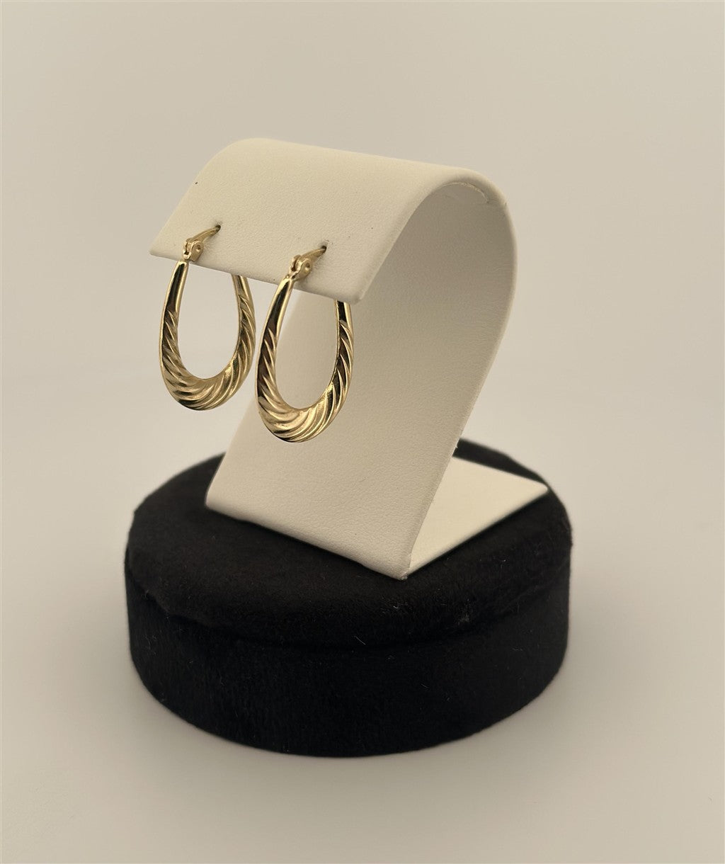Yellow Gold Oval Hoop Earrings