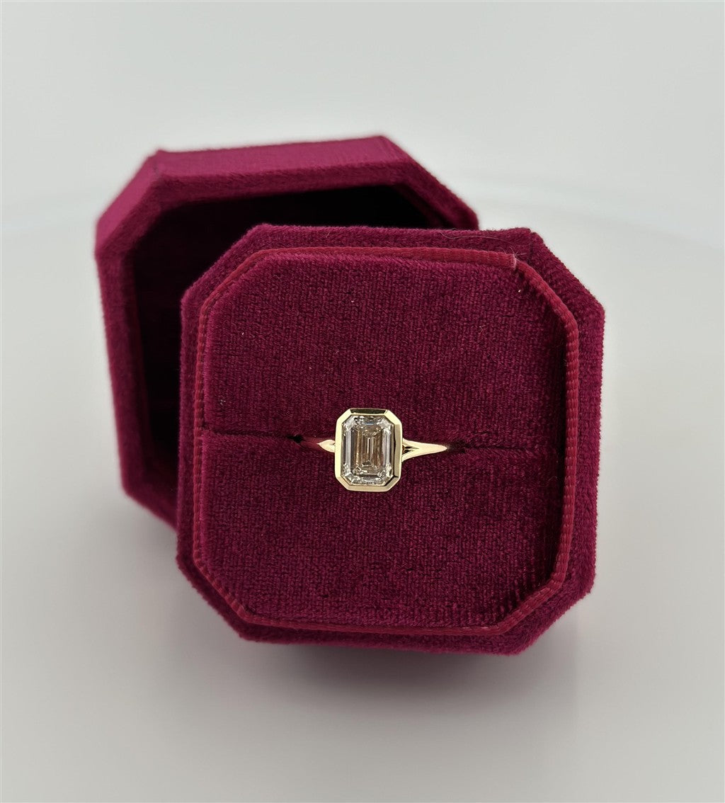 Yellow Gold Bezel Set Lab Diamond Engagement Ring