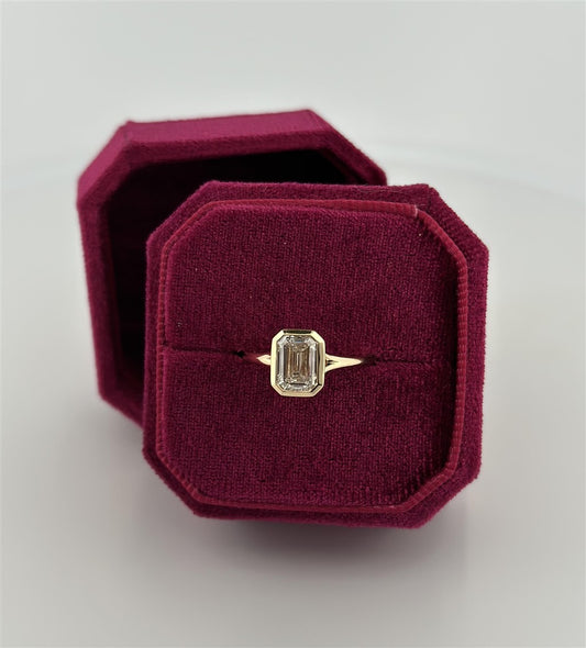 Yellow Gold Bezel Set Lab Diamond Engagement Ring