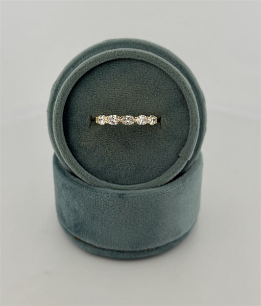 Yellow Gold Oval Lab Grown Diamond Band