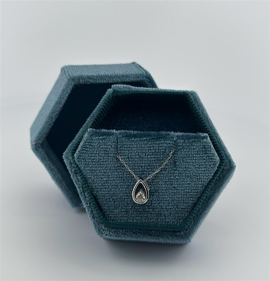 White Gold Diamond Pear Shape Necklace