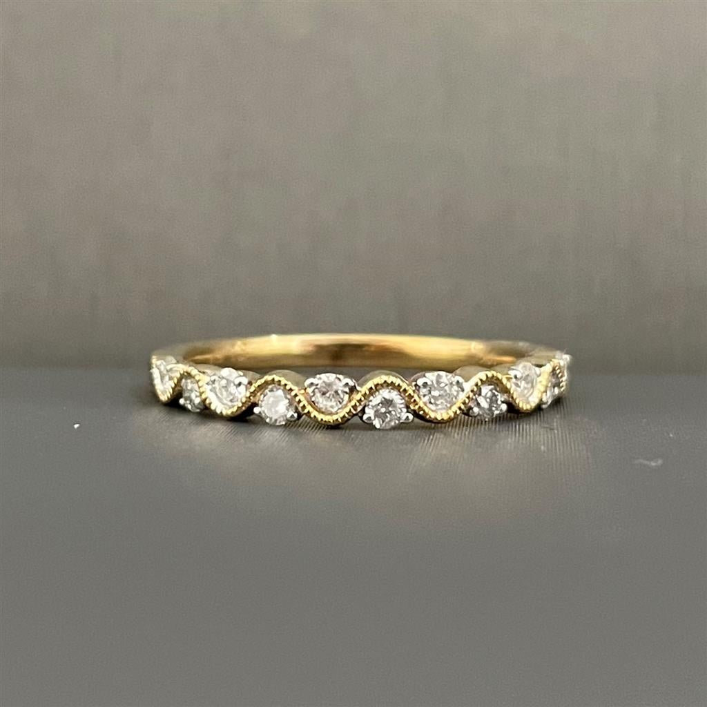 Yellow Gold Vintage Inspired Stackable Ring