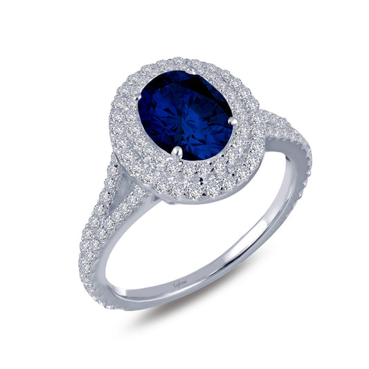 Lafonn Oval Sapphire Engagement Ring